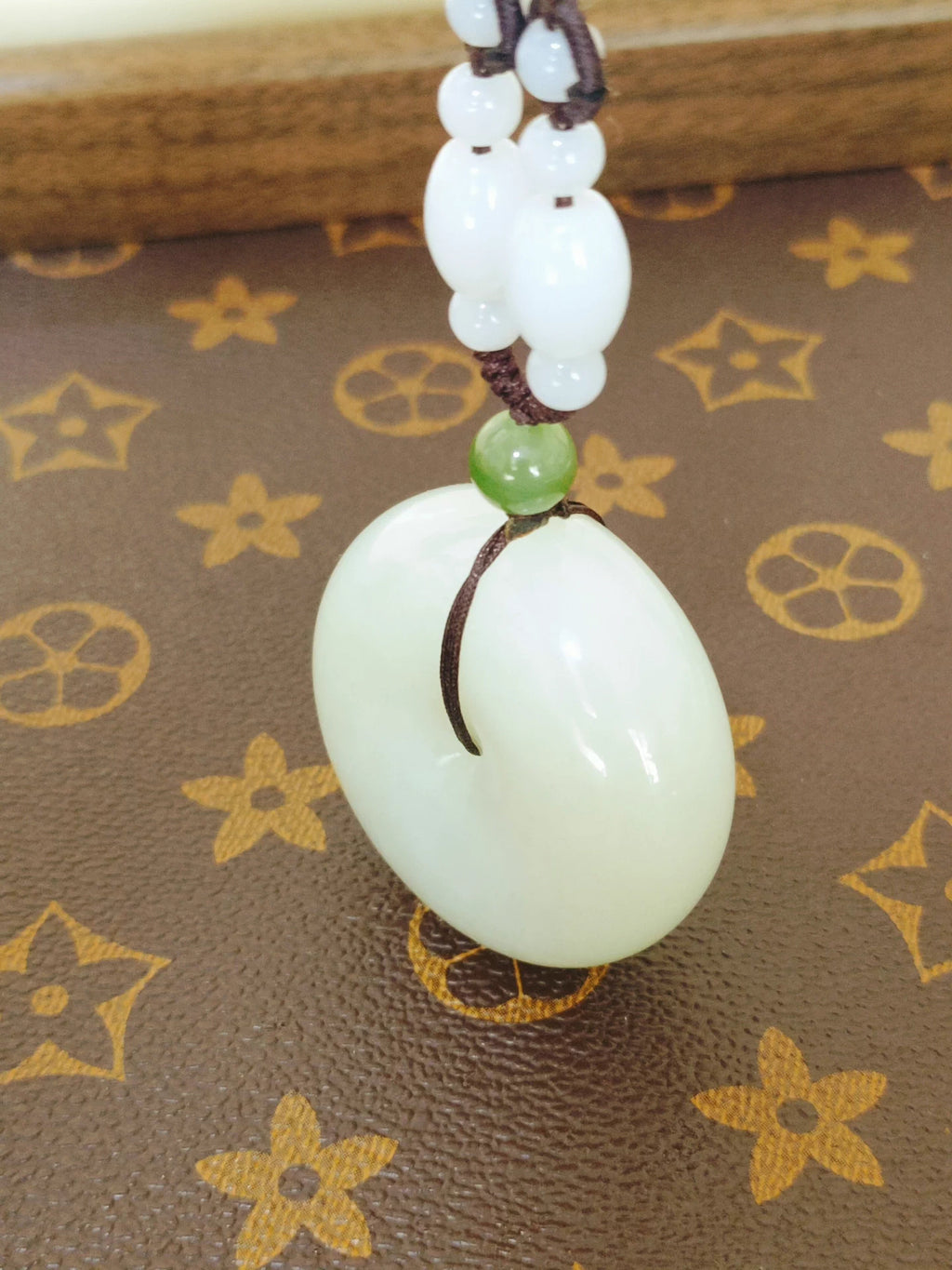 The "Peaceful Whisper" 30mm Russian Bashan White Jade Safety Buckle Pendant
