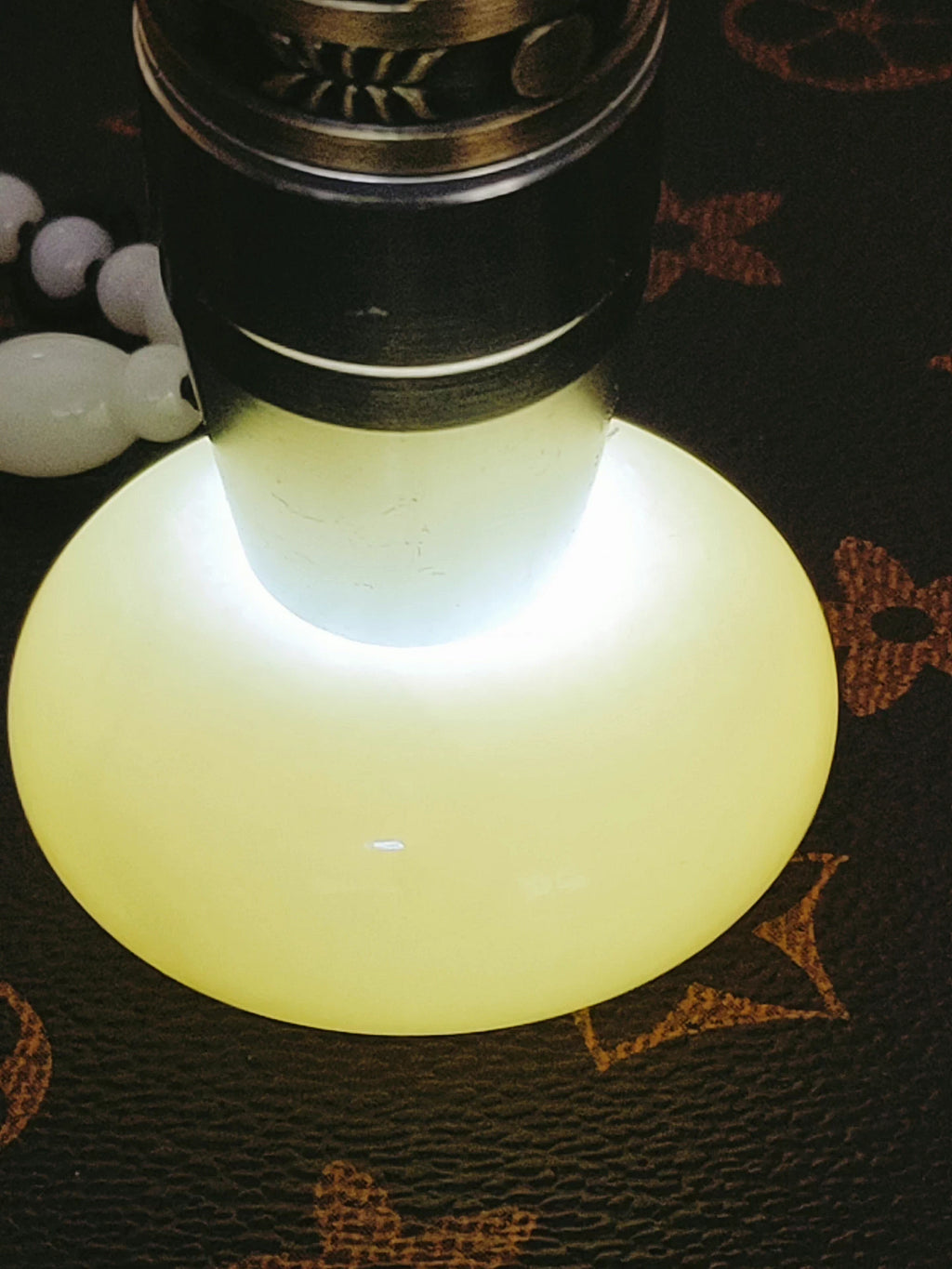 The "Peaceful Whisper" 30mm Russian Bashan White Jade Safety Buckle Pendant