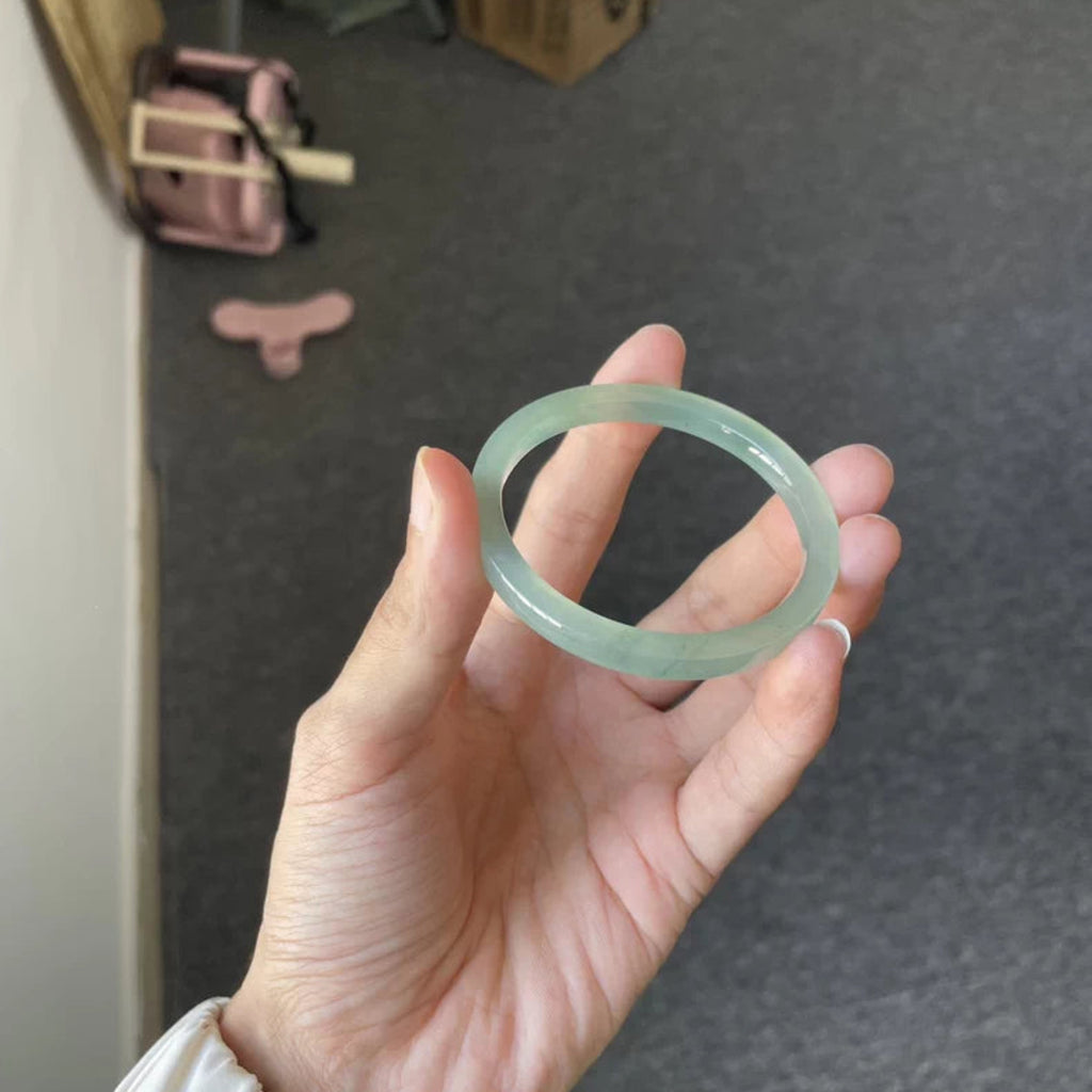 The "Ethereal Moon" Icy High-Translucent Jadeite Bangle (60mm)