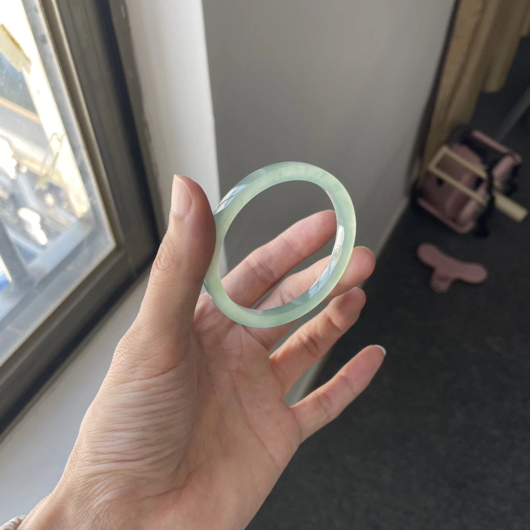 The "Ethereal Moon" Icy High-Translucent Jadeite Bangle (60mm)