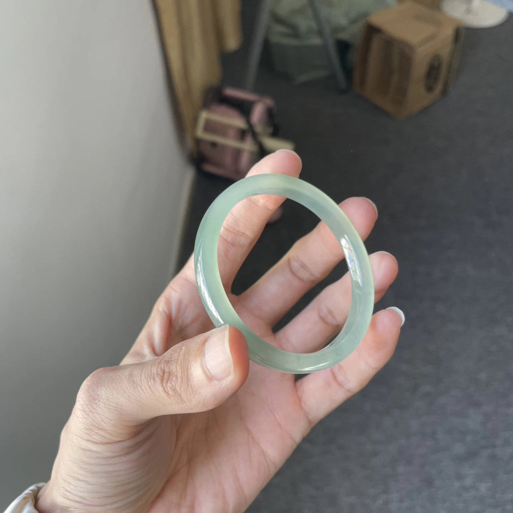 The "Ethereal Moon" Icy High-Translucent Jadeite Bangle (60mm)